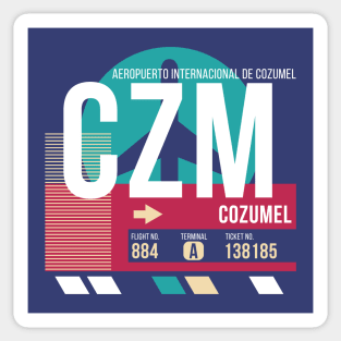 Cozumel, Mexico (CZM) Airport Code Baggage Tag E Sticker